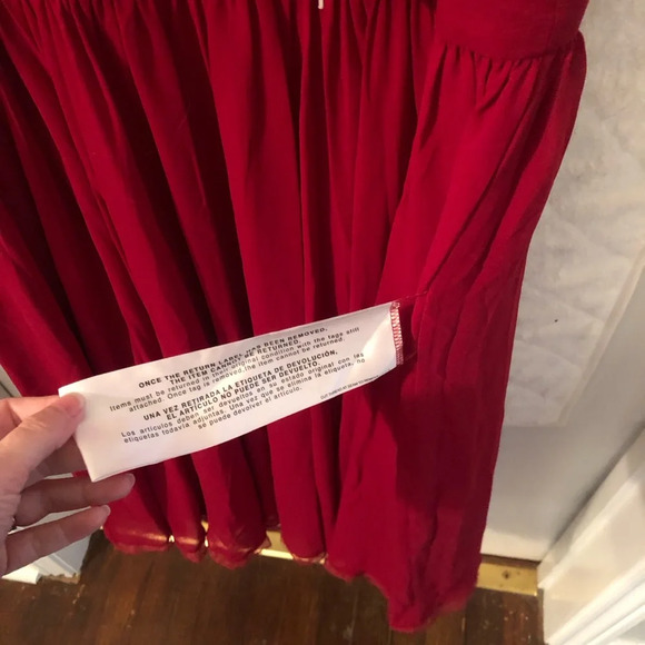 NWT Dress The Population Alicia Chiffon Lace Fit & Flare Midi Dress Garnet XL - Picture 7 of 11